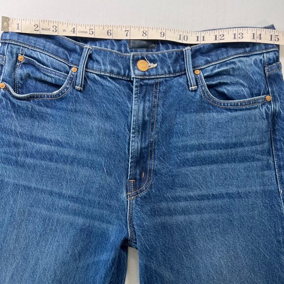 Mother The Checkerboard Duster Flood Cuff Jeans in Bunny Hop Size 29 - Picture 10 of 15